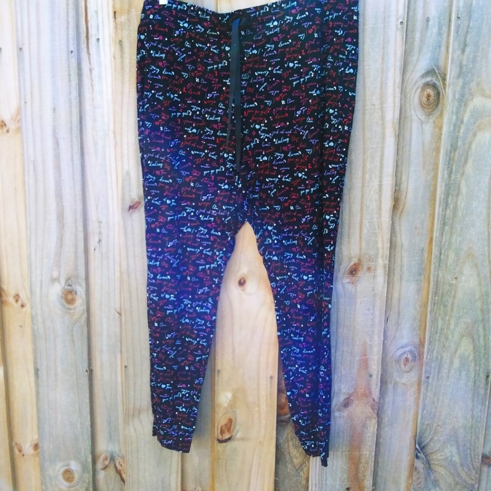 NY & Company Straight Leg Lounge/Sleeping Pants Black Large